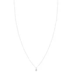 Collier or blanc 750 diamants 0.10 ct 42 cm