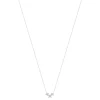 Collier or blanc 375, diamants. Motif fleurs. Longueur 42 cm.