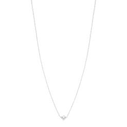 Collier or blanc 750 diamants synthétiques 0.20 carat