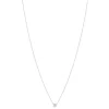 Collier or blanc 750, diamants total 15/100e de carat. Longueur 42 cm.