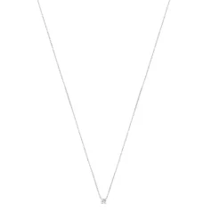 Collier or 750 blanc diamant synthétique 0.15 ct 42 cm