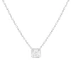 Collier or blanc 750, diamant synthétique 0.18 carat
