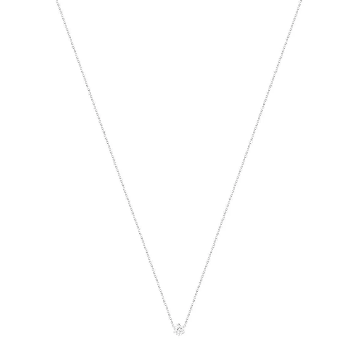 Collier or blanc diamant synthétique 42 cm 0.5 carat