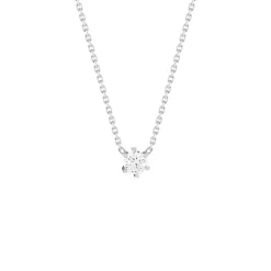 Collier or blanc diamant synthétique 42 cm 0.25 carat