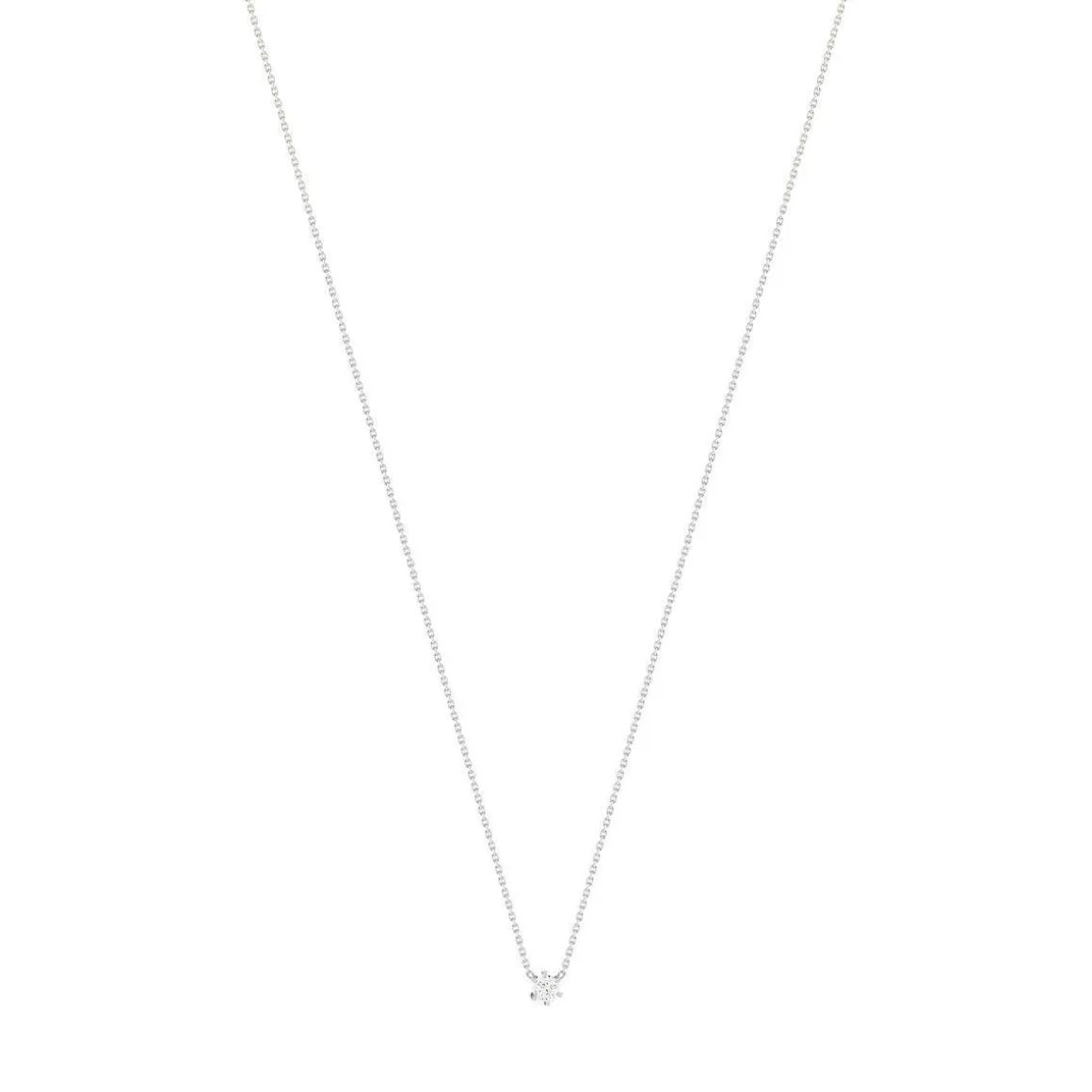 Collier or blanc diamant synthétique 42 cm 0.25 carat