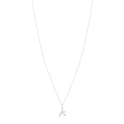 Collier or 375 blanc initiale diamants 45 cm
