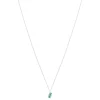 Collier or 375 blanc émeraudes et diamants 45 cm