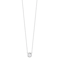 Collier or 375 blanc rond diamant 45 cm