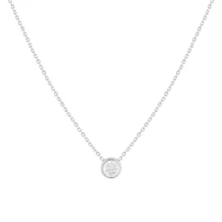 Collier or 375 blanc zirconia 45 cm