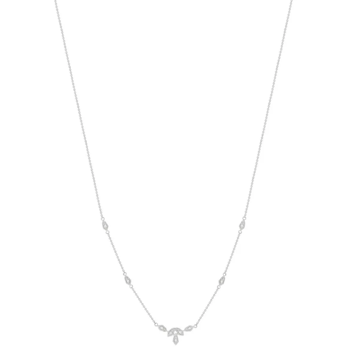 Collier or blanc 375 zirconia 45 cm
