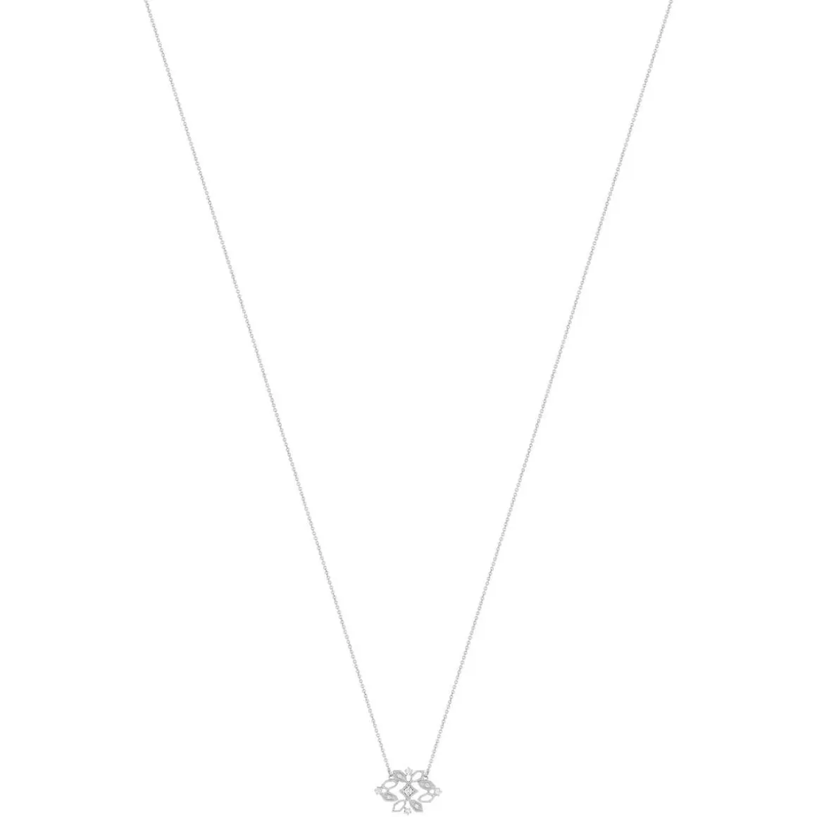 Collier or blanc 375 zirconia 43 cm