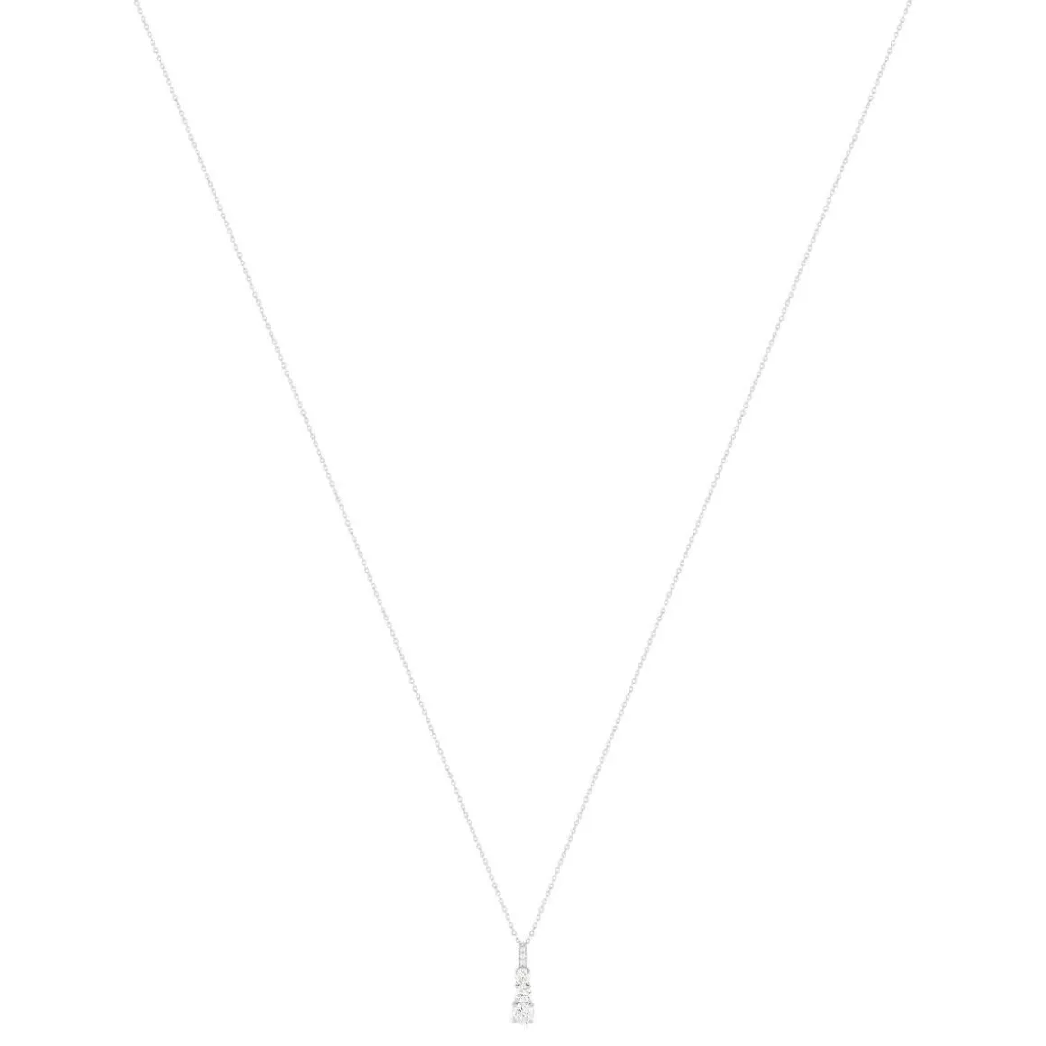 Collier or 375 blanc zirconias blancs 45 cm