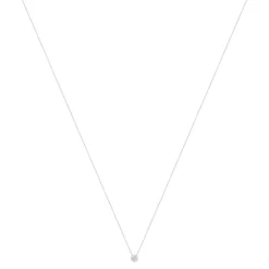 Collier or 375 blanc zirconias blancs 45 cm