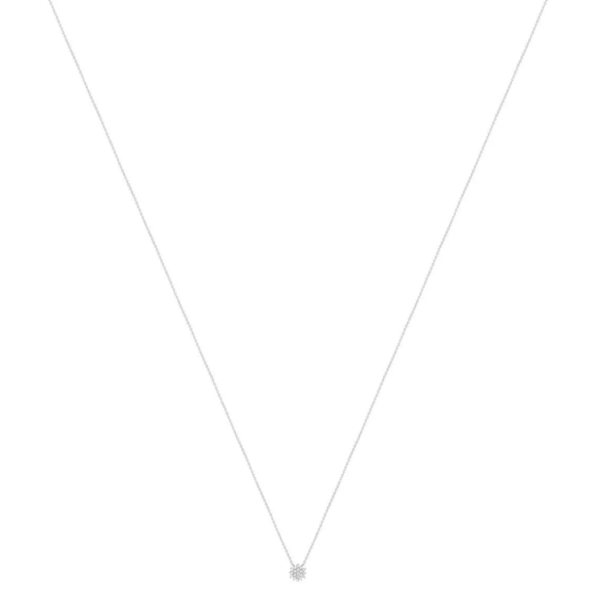 Collier or 375 blanc zirconias blancs 45 cm