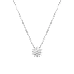 Collier or 375 blanc zirconias blancs 45 cm
