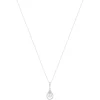 Collier or 375 blanc zirconias 44,5 cm