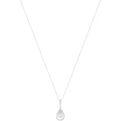 Collier or 375 blanc zirconias 44,5 cm