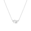 Collier or blanc 375 zirconias 45 cm