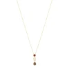 Collier or 375 grenat rhodolite et quartz