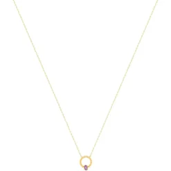 Collier or 375 jaune améthyste 45 cm
