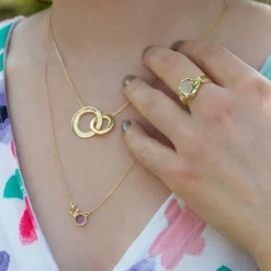 Collier or 375 jaune améthyste 50 cm