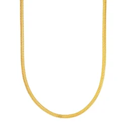 Collier or 750 jaune association de maille palmier 45 cm