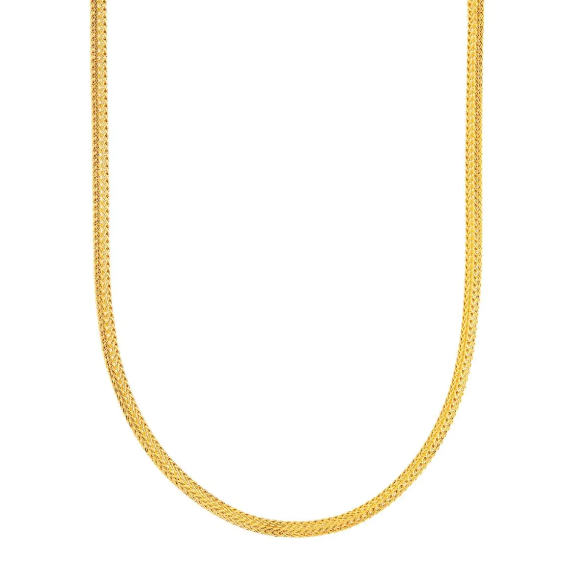 Collier or 750 jaune association de maille palmier 45 cm
