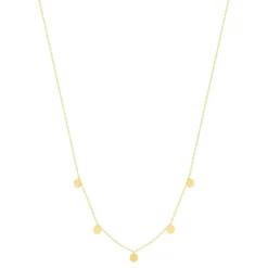 Collier or jaune 375 41 cm, motif pampille disque