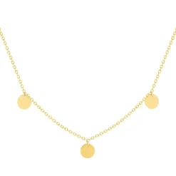 Collier or jaune 375 41 cm, motif pampille disque