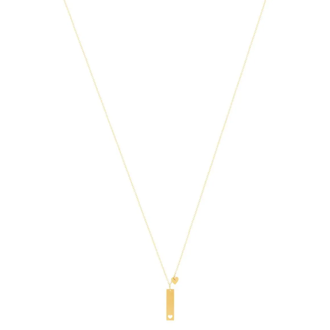 Collier or 375 jaune coeur 45 cm