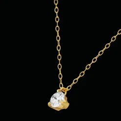 Collier or 750 jaune diamant DSI1 3 griffes 0.20ct