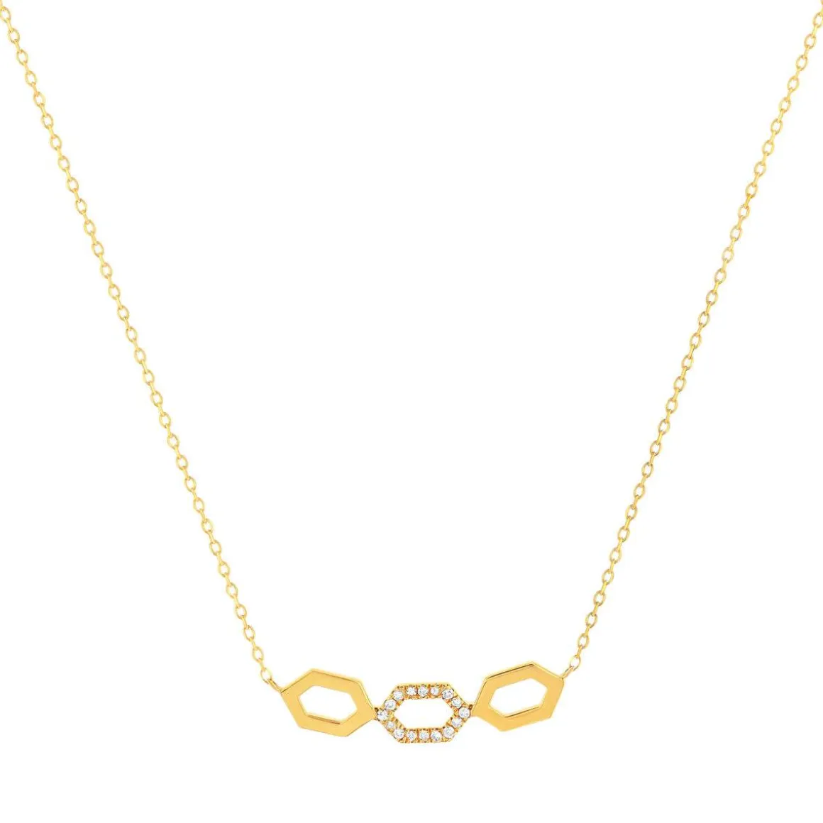 Collier or 375 jaune diamants 43cm