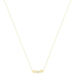 Collier or 375 jaune diamants 43cm