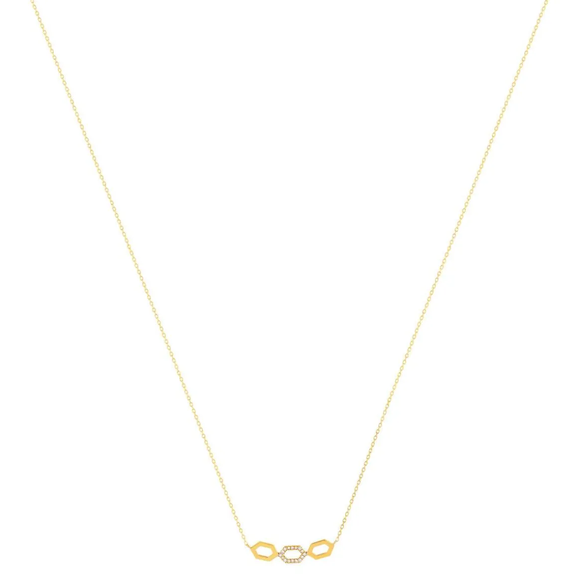 Collier or 375 jaune diamants 43cm