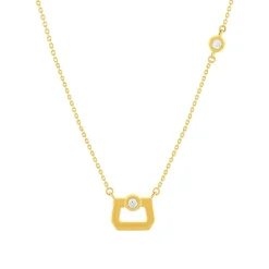 Collier or 375 jaune diamants synthétiques