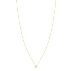 Collier or jaune 750 diamants synthétiques 0.34 carat
