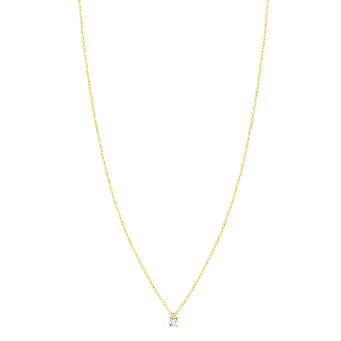 Collier or jaune 750 diamants synthétiques 0.34 carat
