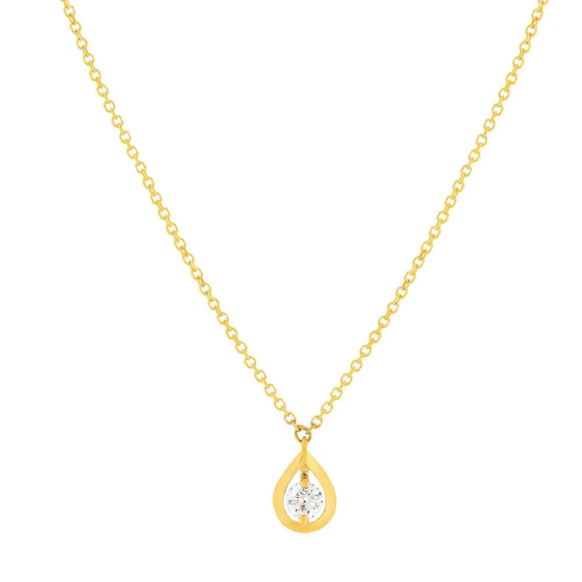 Collier or jaune 750 diamant synthétique 0.18 carat