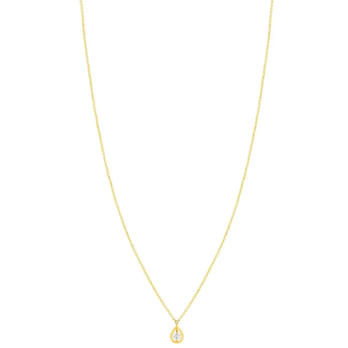 Collier or jaune 750 diamant synthétique 0.18 carat