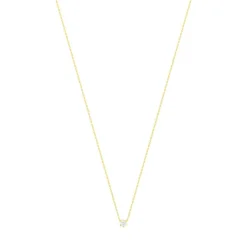 Collier or jaune diamant synthétique 42 cm 0.25 carat