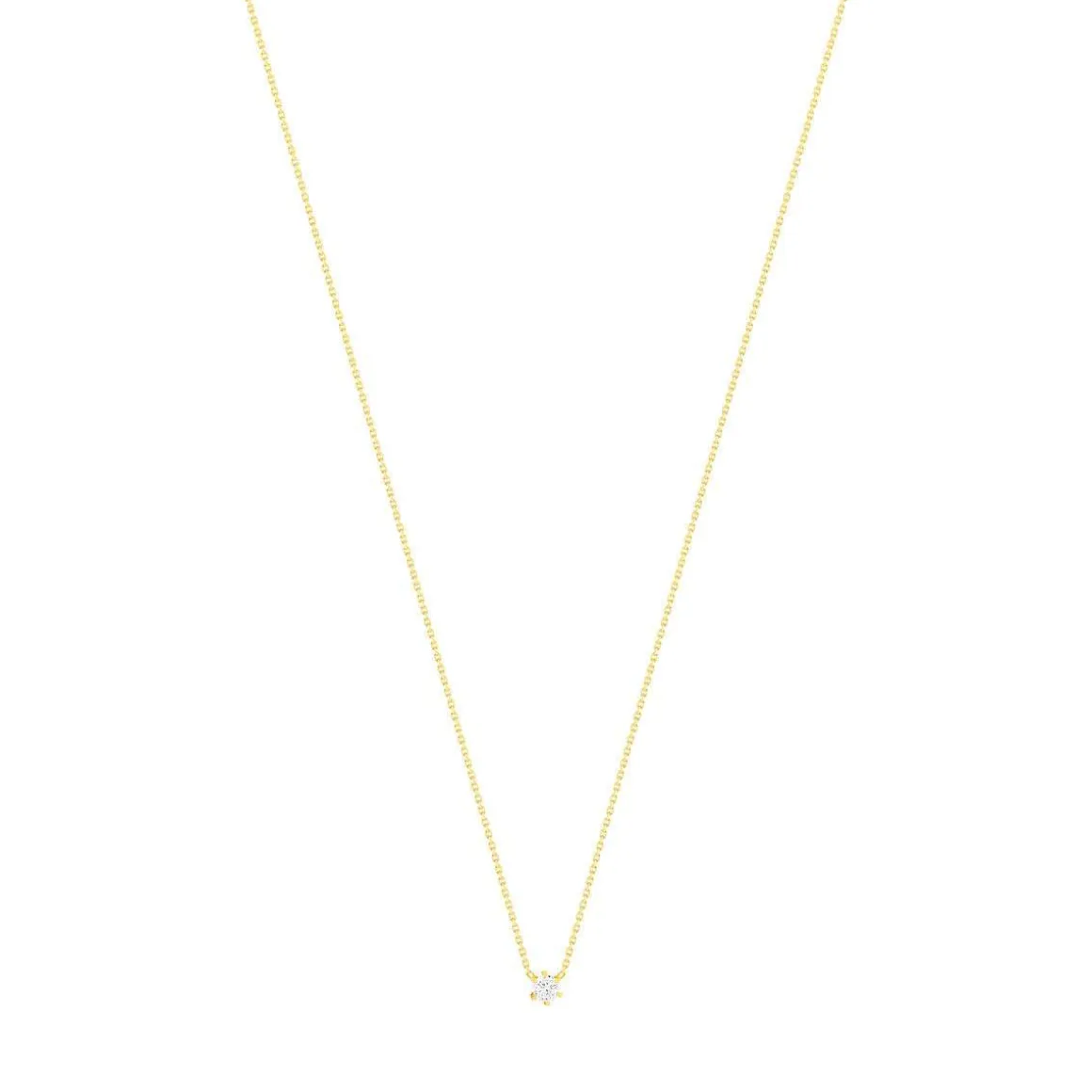 Collier or jaune diamant synthétique 42 cm 0.25 carat