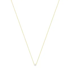 Collier or jaune diamant synthétique 42 cm 0.5 carat