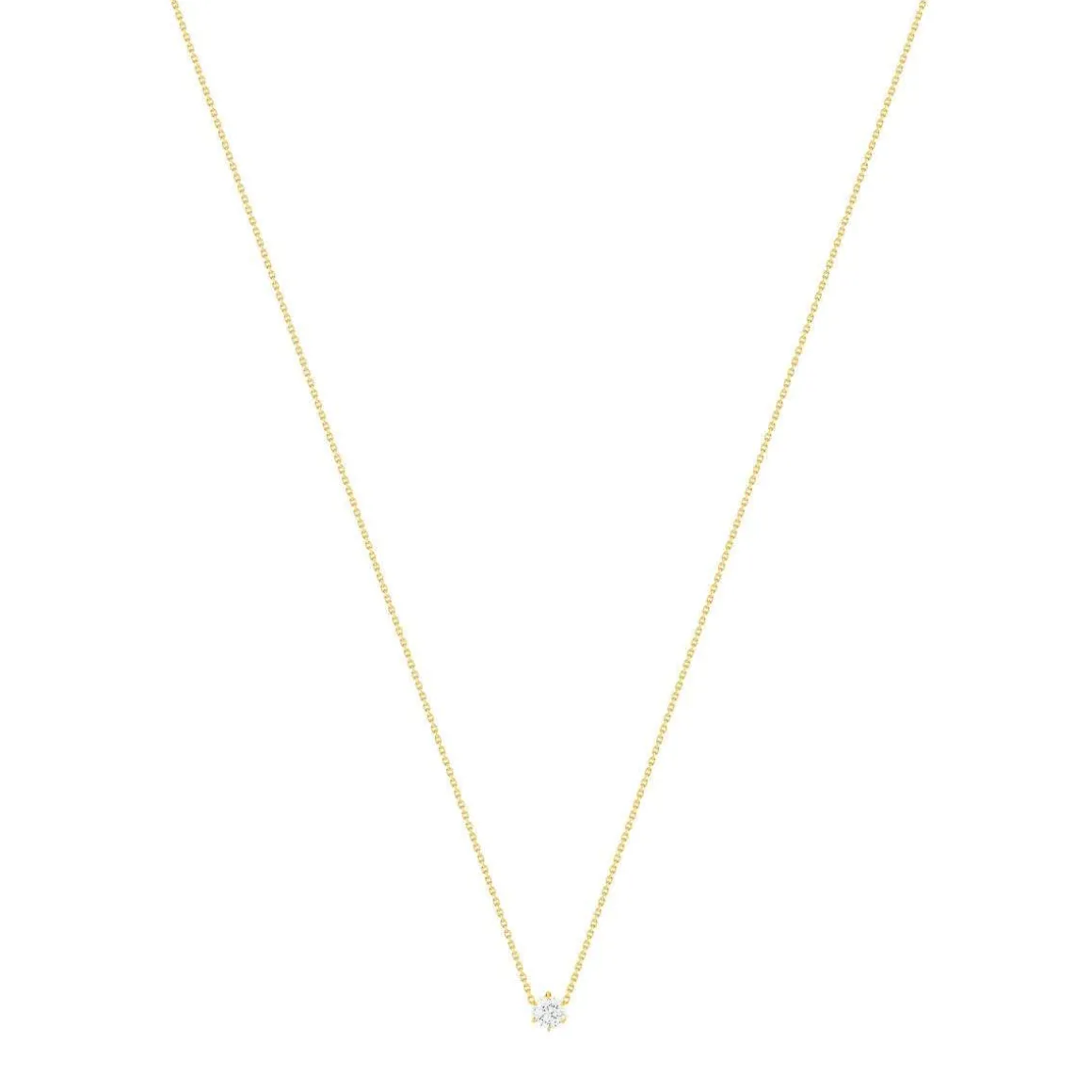 Collier or jaune diamant synthétique 42 cm 0.5 carat