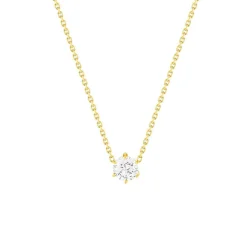 Collier or jaune diamant synthétique 42 cm 0.5 carat