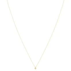 Collier or 750 jaune diamant taille brillant 0.10 ct 42cm
