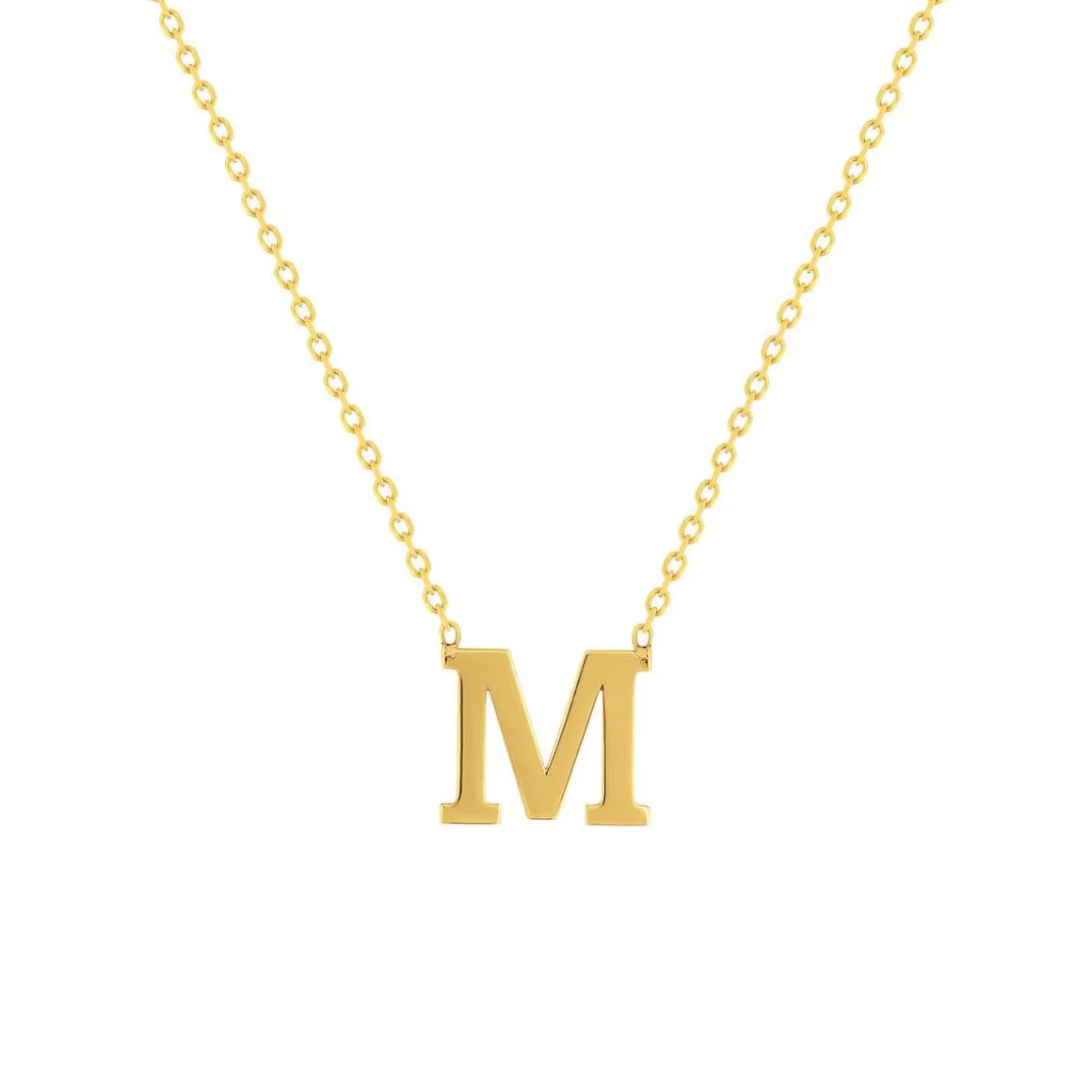 Collier or 375 jaune initiale 44.5cm