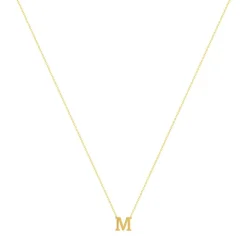 Collier or 375 jaune initiale 44.5cm