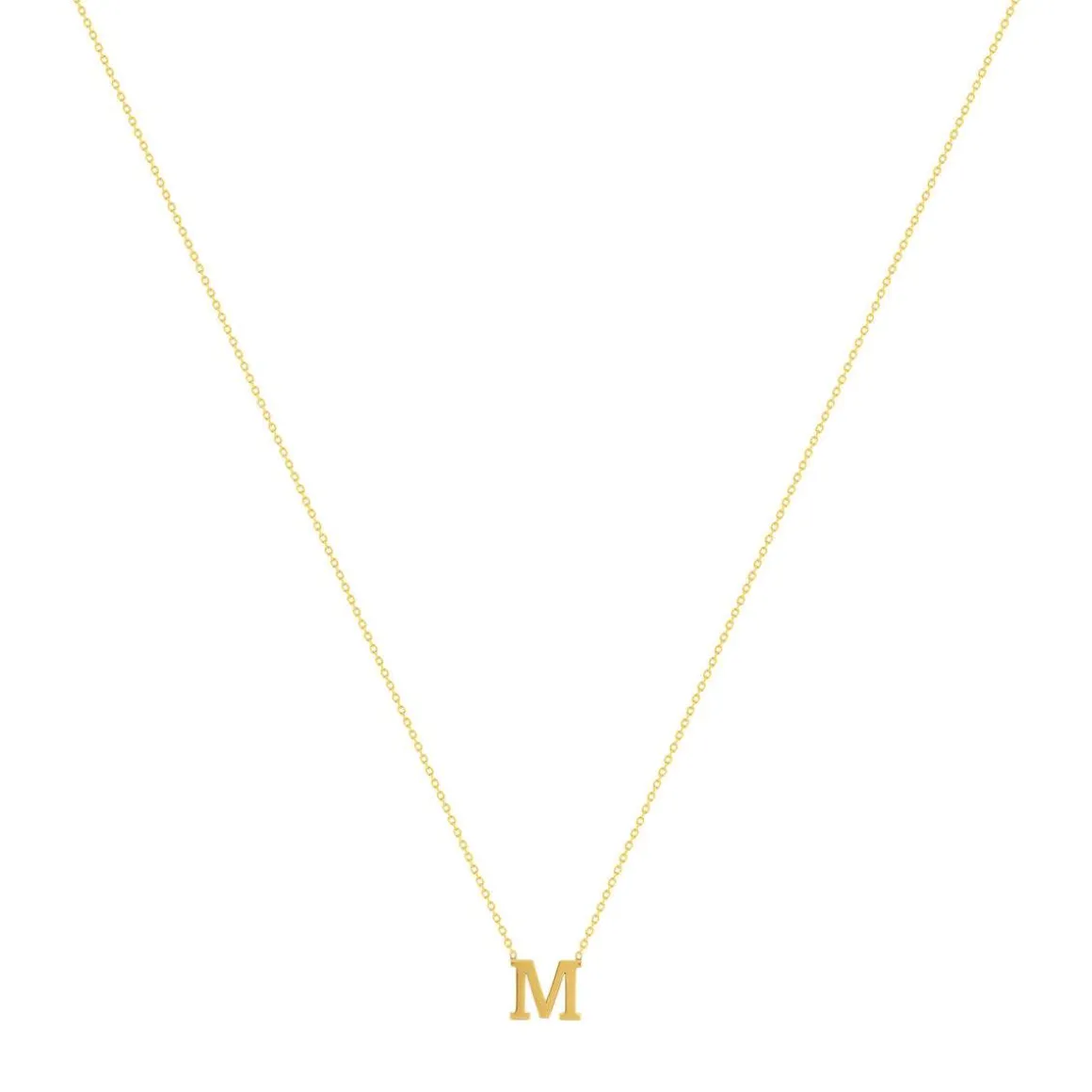 Collier or 375 jaune initiale 44.5cm