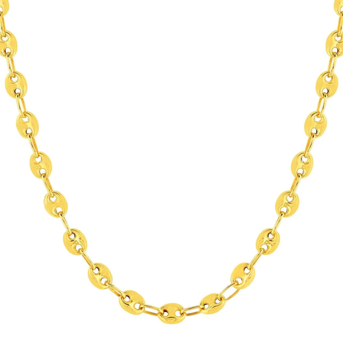 Collier or 375 jaune ,maille grain de café, 45 cm