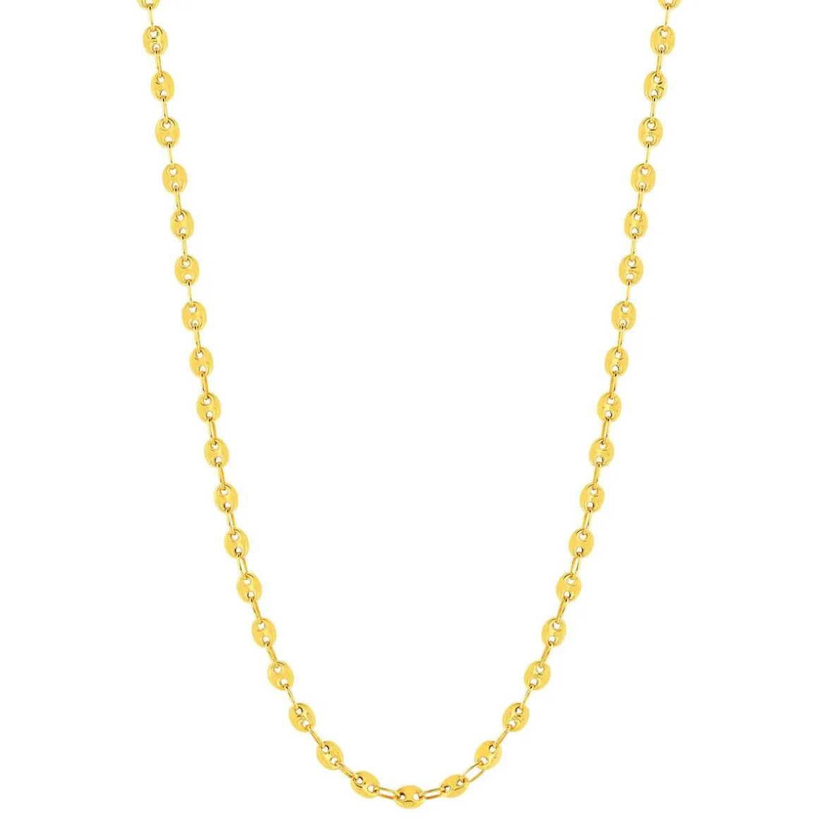 Collier or 375 jaune ,maille grain de café, 45 cm